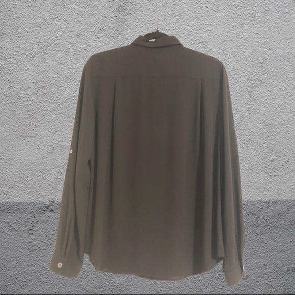 LOFT BLACK BLOUSE - SZ M - Picture 2 of 3